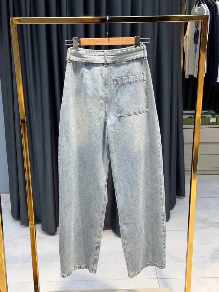 Loewe Kadın Gri Batik Desenli Bol Kesim Kot Pantolon - Görsel 2