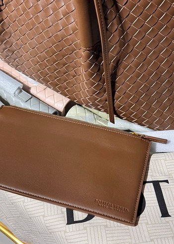 Bottega veneta Bordo Deri Kadın Çanta - Görsel 9