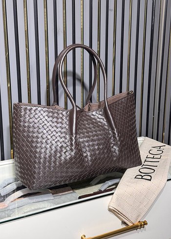 Bottega veneta Bordo Deri Kadın Çanta - Görsel 4