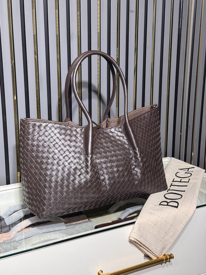 Bottega veneta Bordo Deri Kadın Çanta - Görsel 4