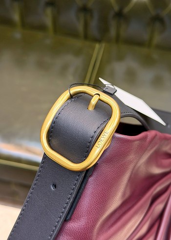 LoeweBordo Pileli Deri Kadın Çanta LOEWE - Görsel 4