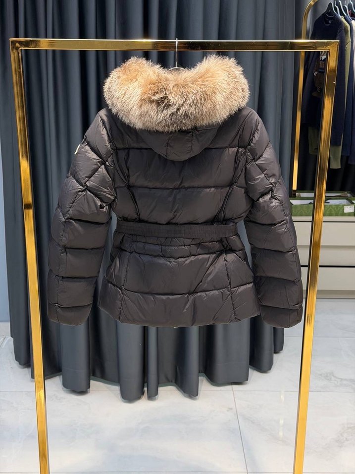 Moncler Kürklü Bej Kadın Kış Montu - Görsel 4