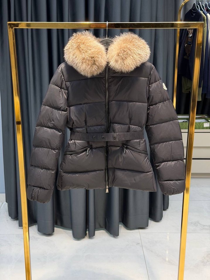 Moncler Kürklü Bej Kadın Kış Montu - Görsel 3