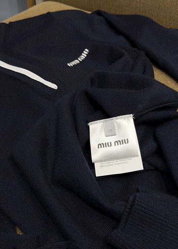 Miu miu Lacivert Fermuarlı Erkek Sweatshirt - Görsel 3