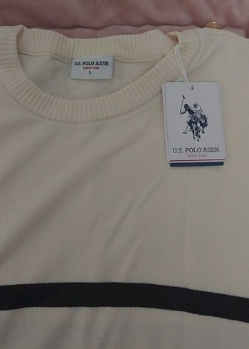 Kadın Uzun Kollu Beyaz Çizgili US Polo Assn Tişört - Görsel 2