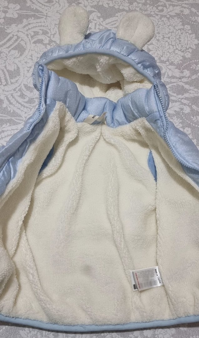 Mavi Erkek Bebek Kürklü Kış Tulumu - Görsel 3