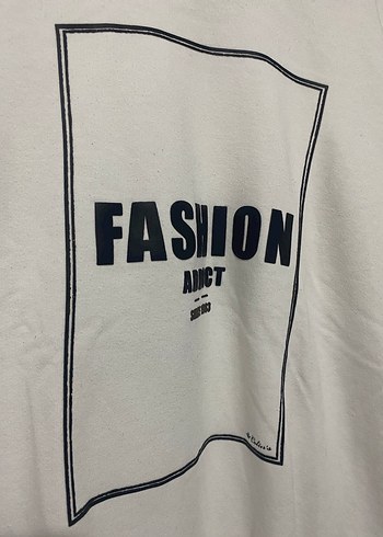 l Beden beyaz Renk colins Beyaz Baskılı Kadın Sweatshirt