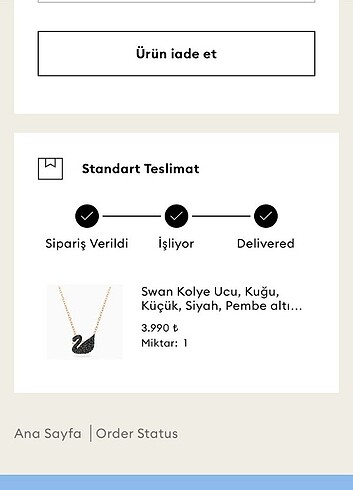Beden siyah Renk Swarovski siyah kuğu kolye