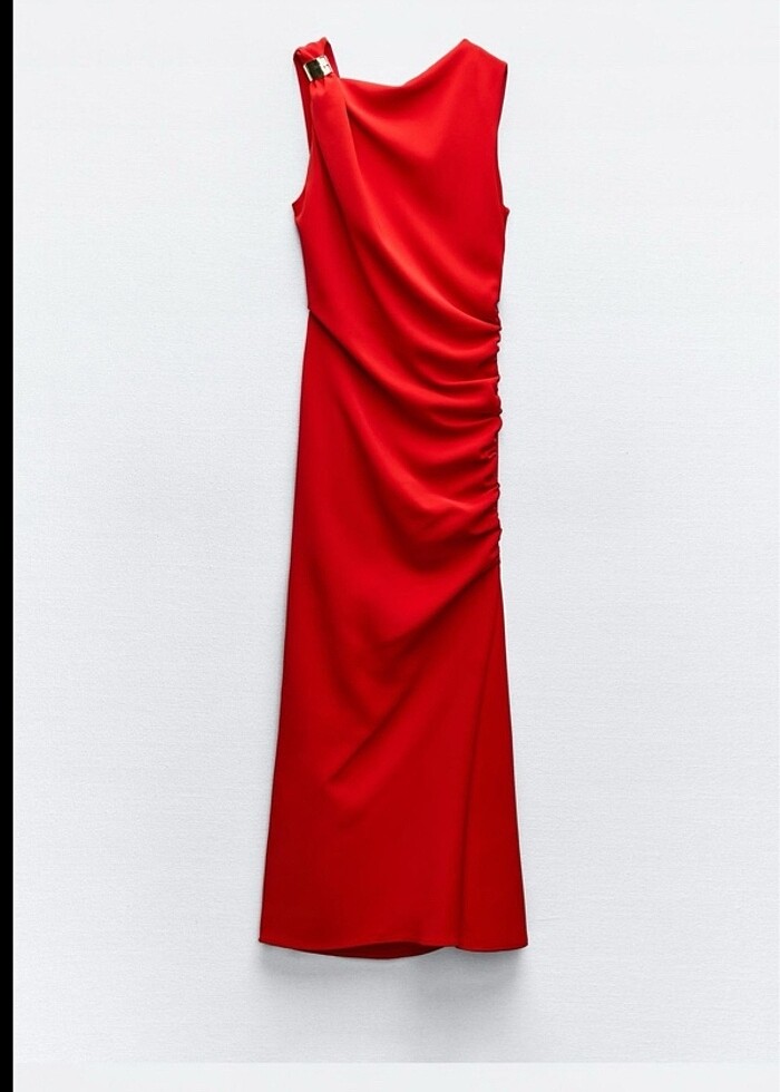 Zara Kırmızı Elbise - Görsel 2