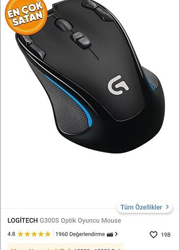 Logitech G300s oyuncu mouse 