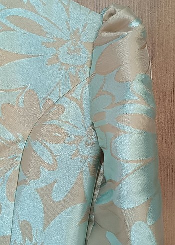 Vintage Turkuaz Uzun Kollu Kadın Elbise - Görsel 2