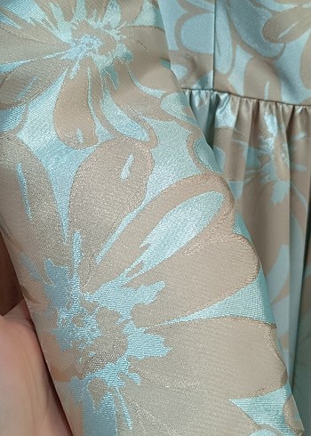 Vintage Turkuaz Uzun Kollu Kadın Elbise - Görsel 3