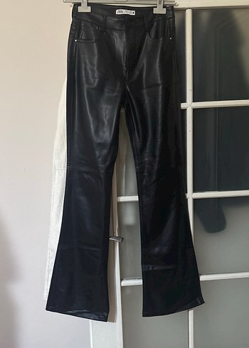 Zara Siyah Deri pantolon - Görsel 2