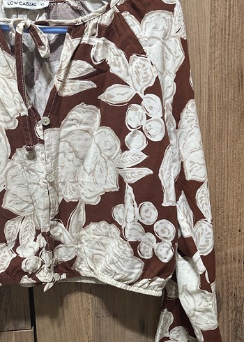 Bohem Uzun Kollu V Yaka Kadın Bluz - Görsel 2