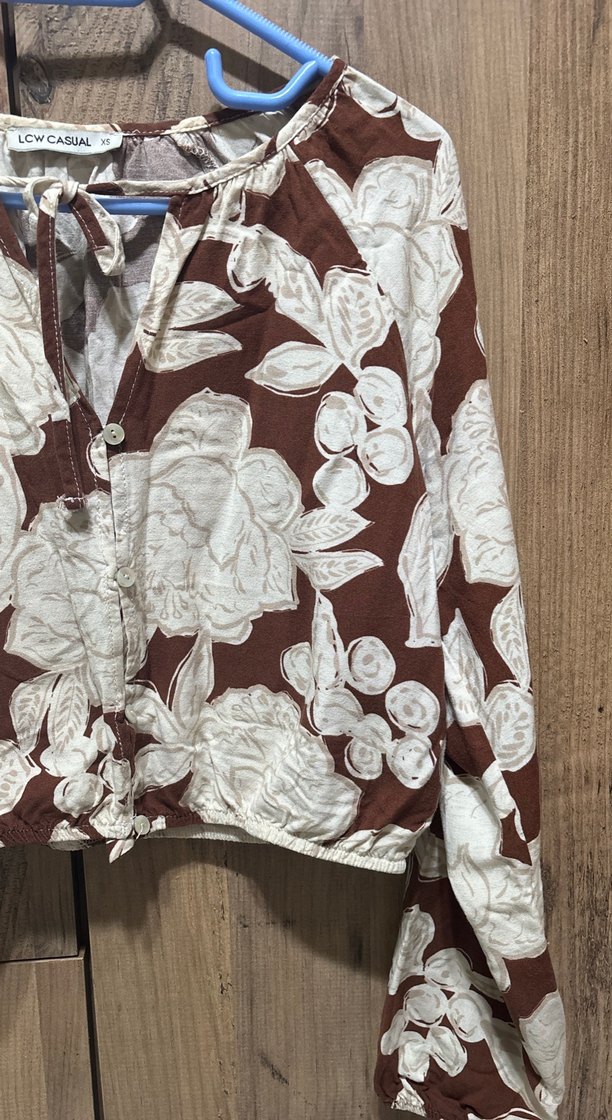 Bohem Uzun Kollu V Yaka Kadın Bluz - Görsel 2