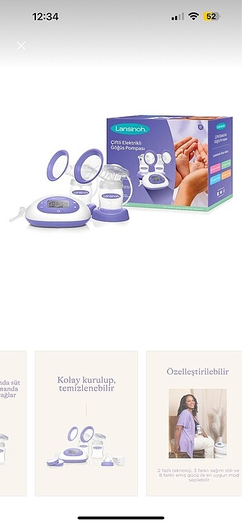 Beden Lansinoh süt sağma makinesi
