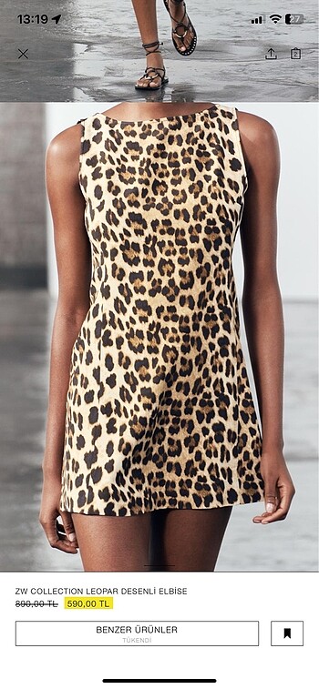 Zara Zara leopar elbise
