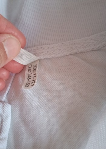 11-12 Yaş Beden beyaz polo yaka lacost