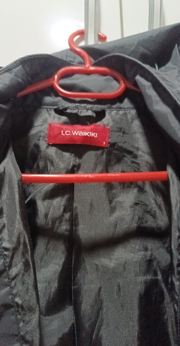 Siyah Deri Midi Kadın Ceket yagmurluk - Görsel 2