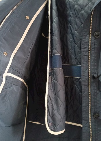 Düğmeli Gri Midi Kadın Mont - Görsel 3