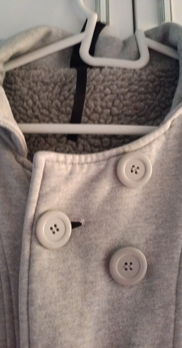 Düğmeli Gri Midi  Ceketi - Görsel 2