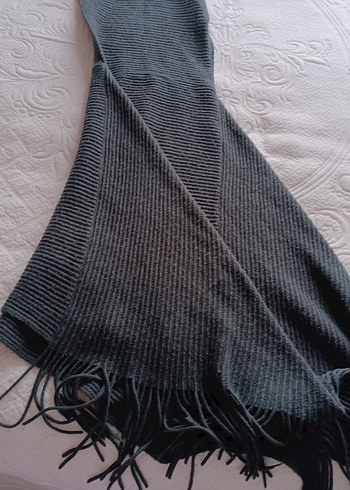 Gri Bohem Örgü Kadın Şal - Görsel 2