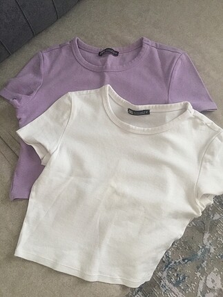 Zara crop tişört 2 li