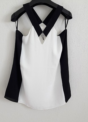 İpekyol halter yaka siyah beyaz buluz
