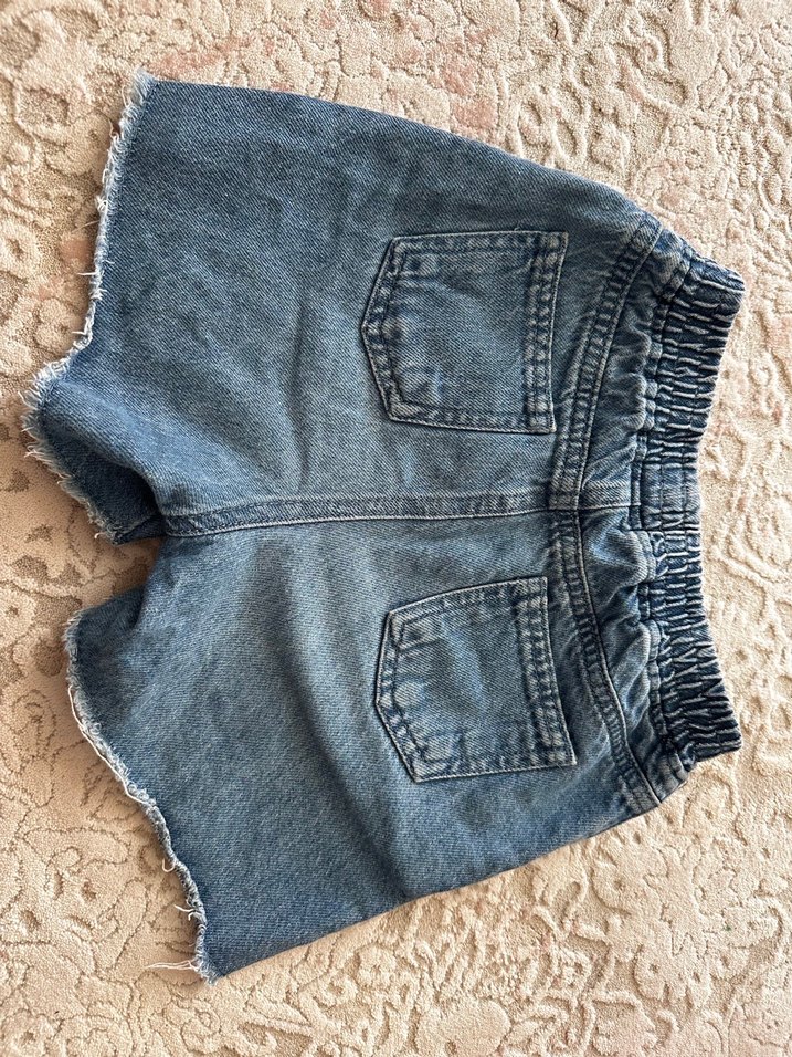 Kız Çocuk Gri Mini Denim Şort - Görsel 2