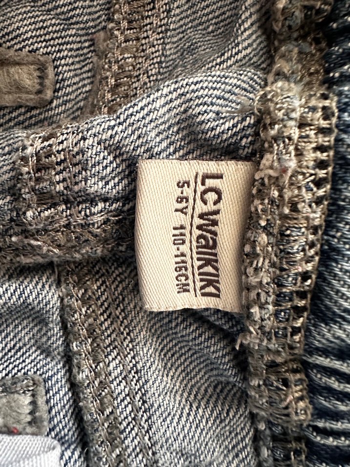 Kız Çocuk Gri Mini Denim Şort - Görsel 3