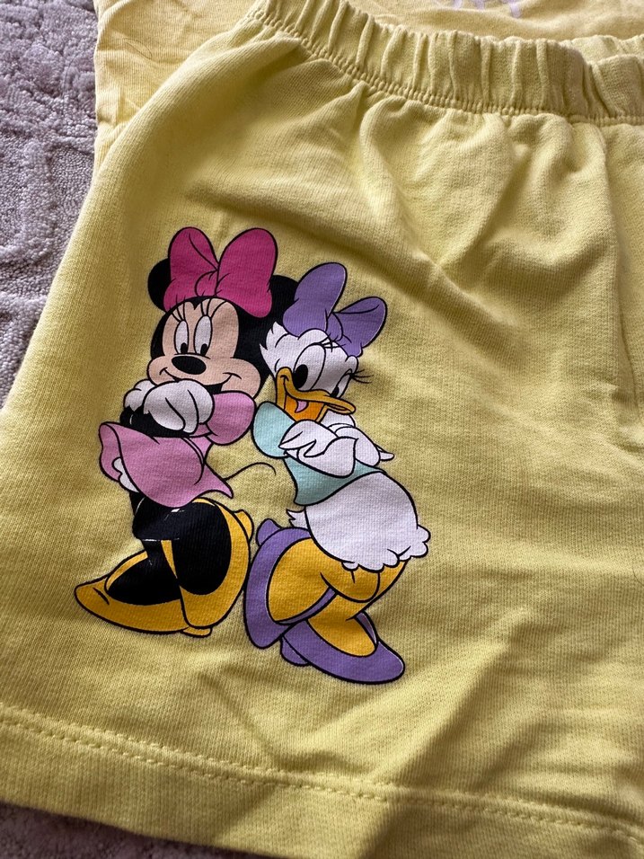 Kız Çocuk Sarı Baskılı Kısa Kollu Takım - Görsel 3