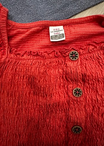 2li Nar çiçeği Düğmeli bluz ve simli Kız Çocuk bluz - Görsel 2