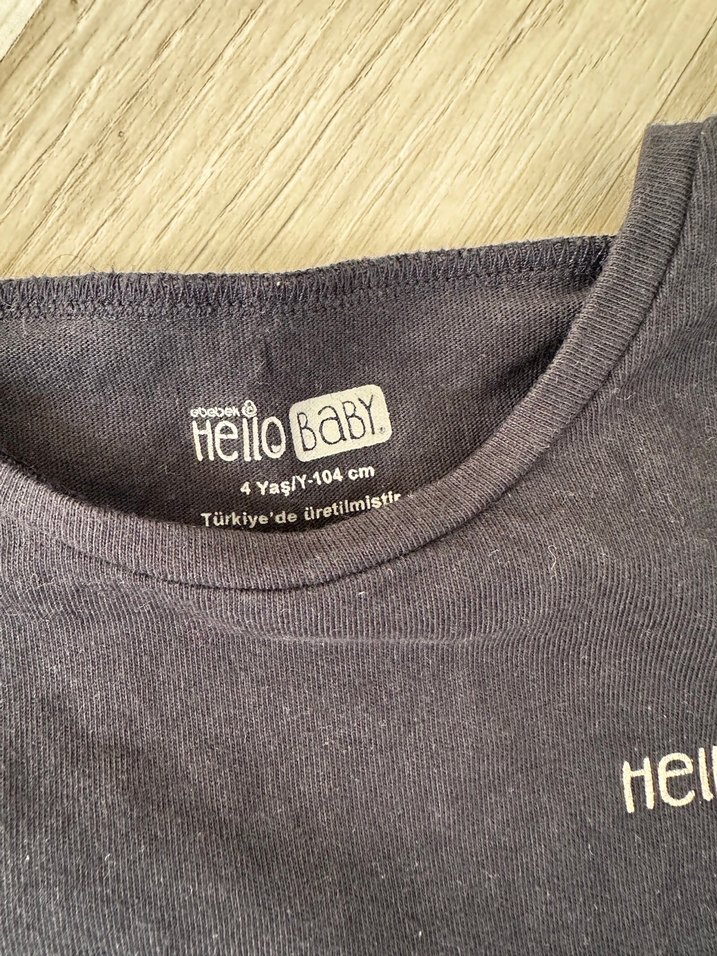 2li Kız Çocuk Mavi Baskılı Kısa Kollu Tişört - Görsel 2