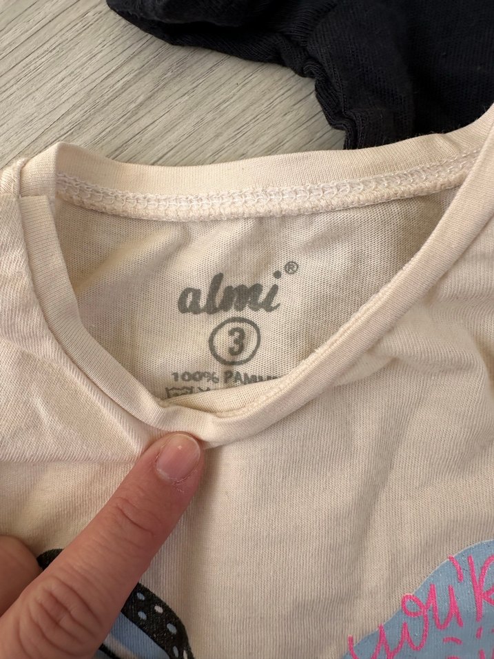 2li Kız Çocuk Mavi Baskılı Kısa Kollu Tişört - Görsel 3