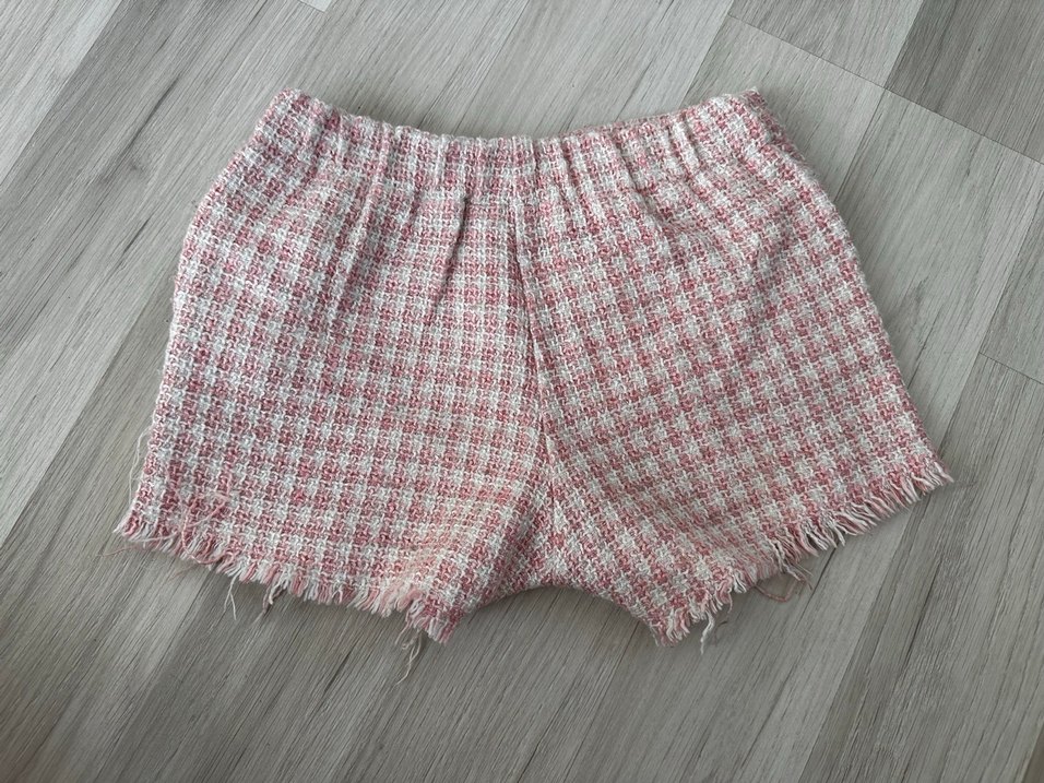 Örgü Dokulu Pembe Mini Şort - Görsel 3