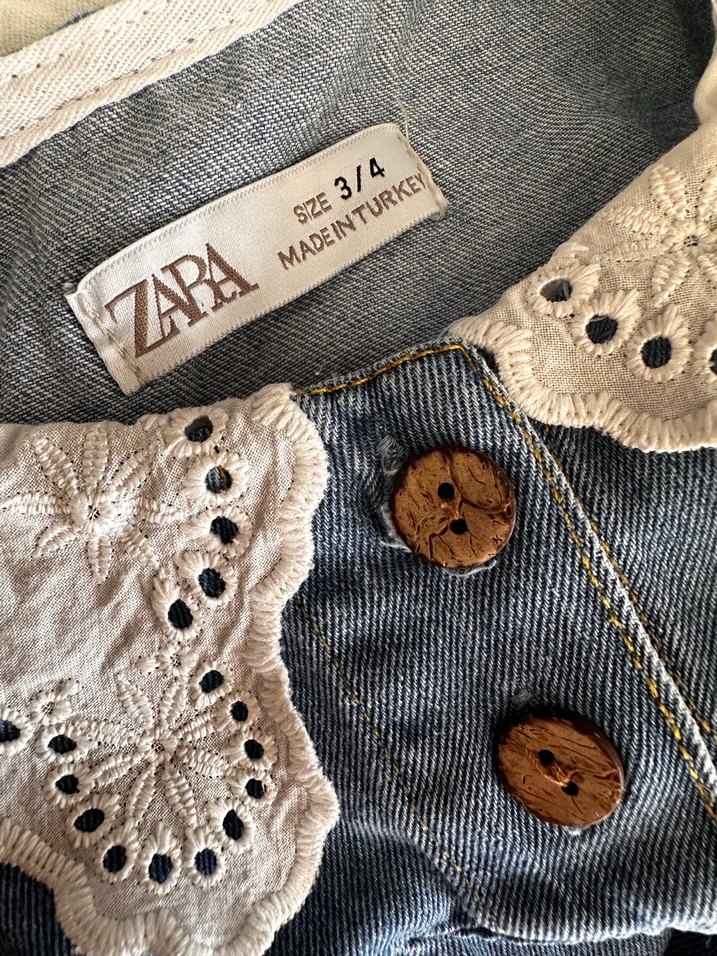 Kız Çocuk Fırfırlı Denim Elbise - Görsel 3