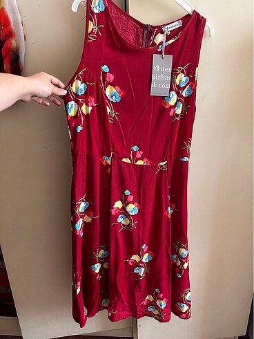 Defacto Deniz butik Sıfır kollu A Kesım Elbise