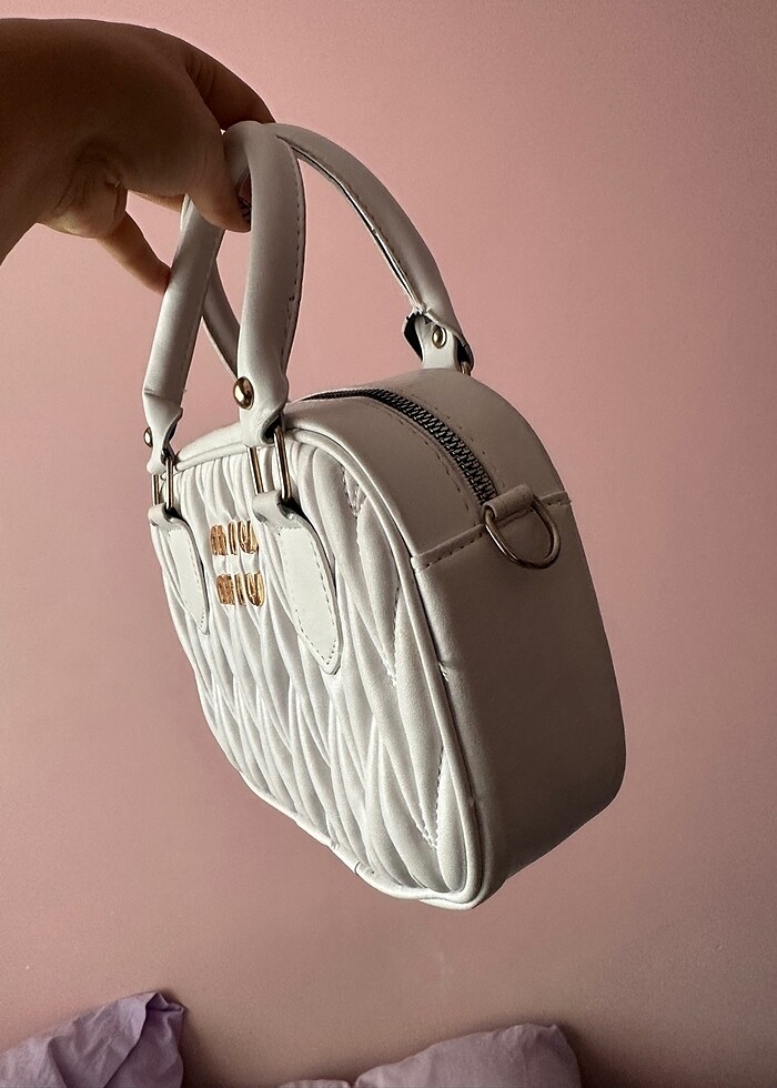 Miu miu çanta beyaz - Görsel 4