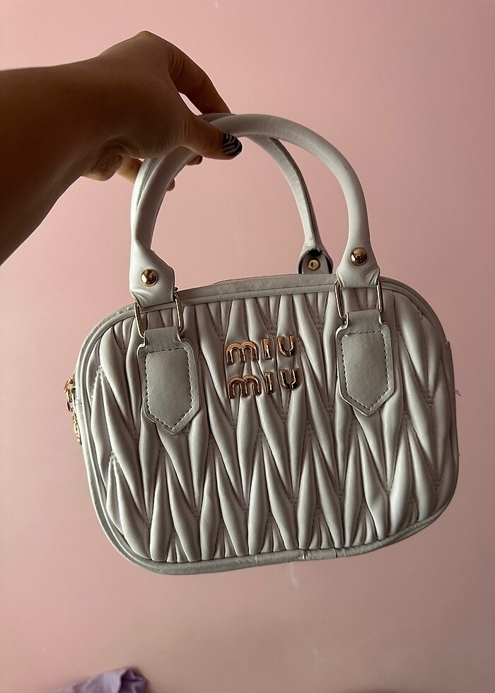 Miu miu çanta beyaz - Görsel 5