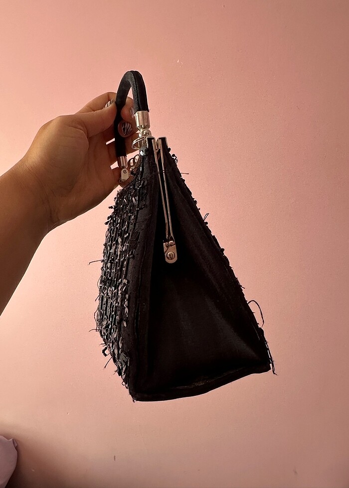 Süslü stiyah çanta - Görsel 2