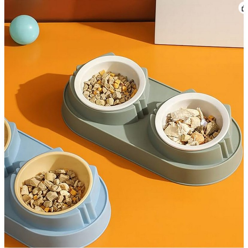 Çift Bölmeli Kedi Mama Kabı - Görsel 2
