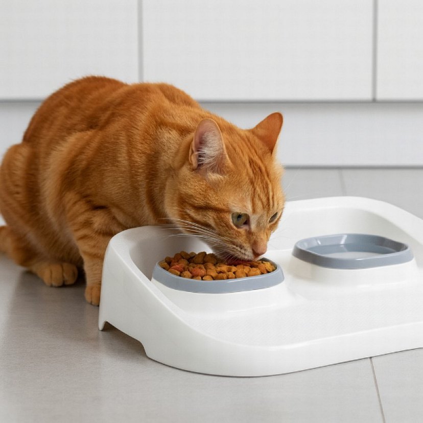 Çift Bölmeli Kedi Mama Kabı - Görsel 2