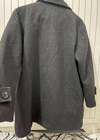 Antrasit Çift Düğmeli Kaban - Görsel 4