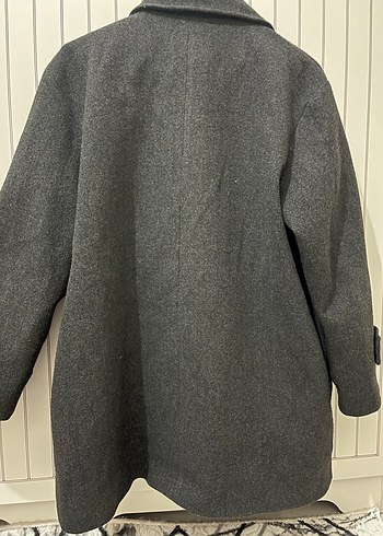 Antrasit Çift Düğmeli Kaban - Görsel 5