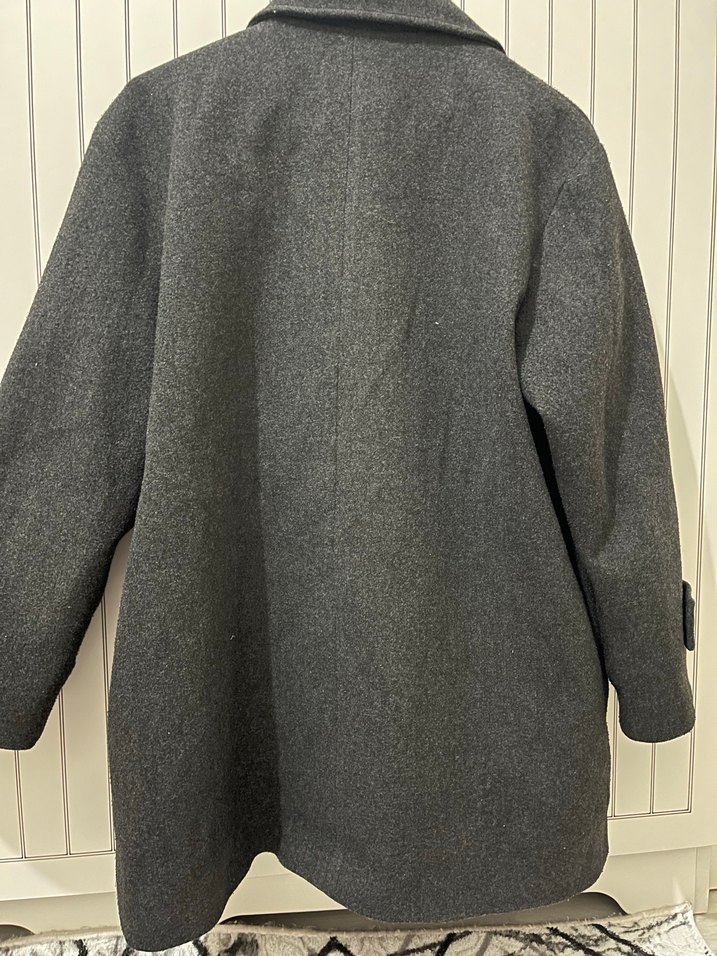 Antrasit Çift Düğmeli Kaban - Görsel 5