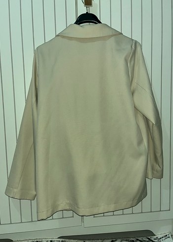 Bej Düğmeli Kadın Blazer Ceket ve pantolon takım - Görsel 2