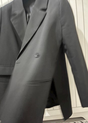 Düğmeli Siyah Kadın Blazer Ceket - Görsel 2