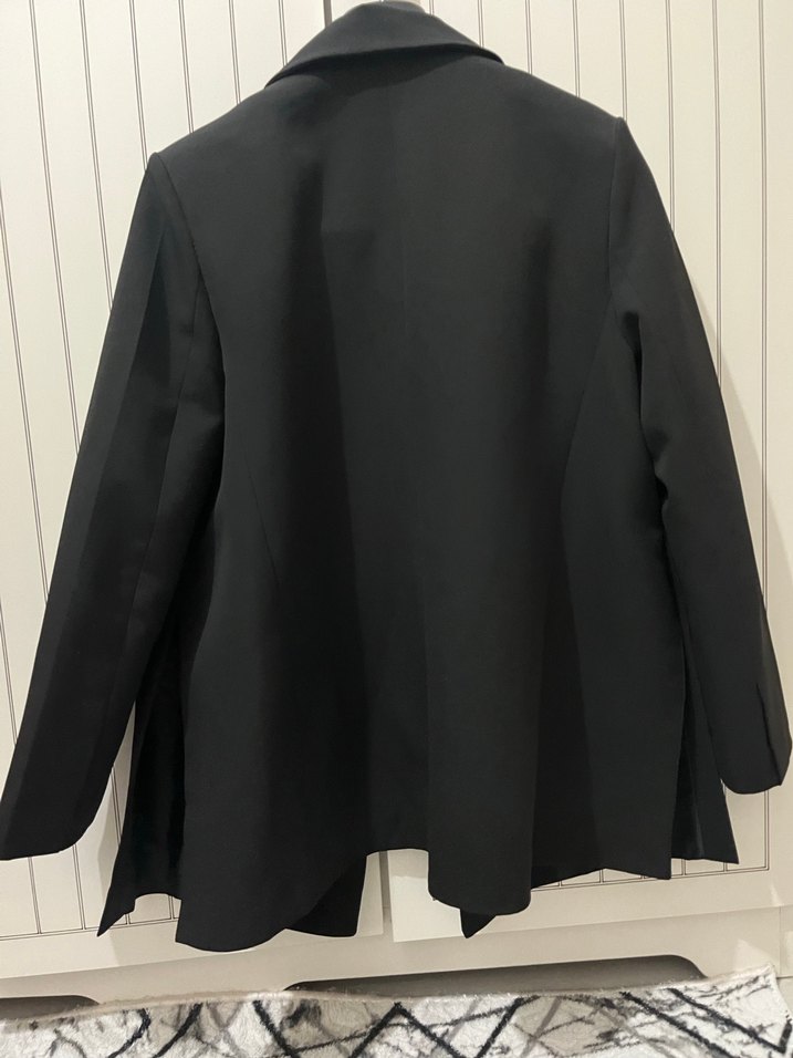 Düğmeli Siyah Kadın Blazer Ceket - Görsel 5