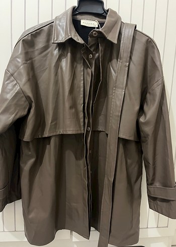 Kemerli Yeşil Deri Kadın Gömlek - Görsel 2