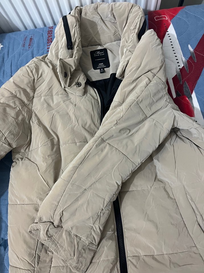 Gri Kadın Midi Boy Kışlık Mont - Görsel 4